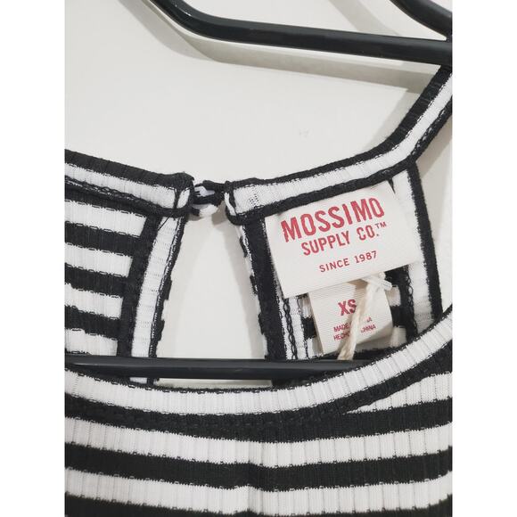 Mossimo Halter Black and White Striped Sleeveless Stretch Midi Dress Size XS NWT - Picture 6 of 11